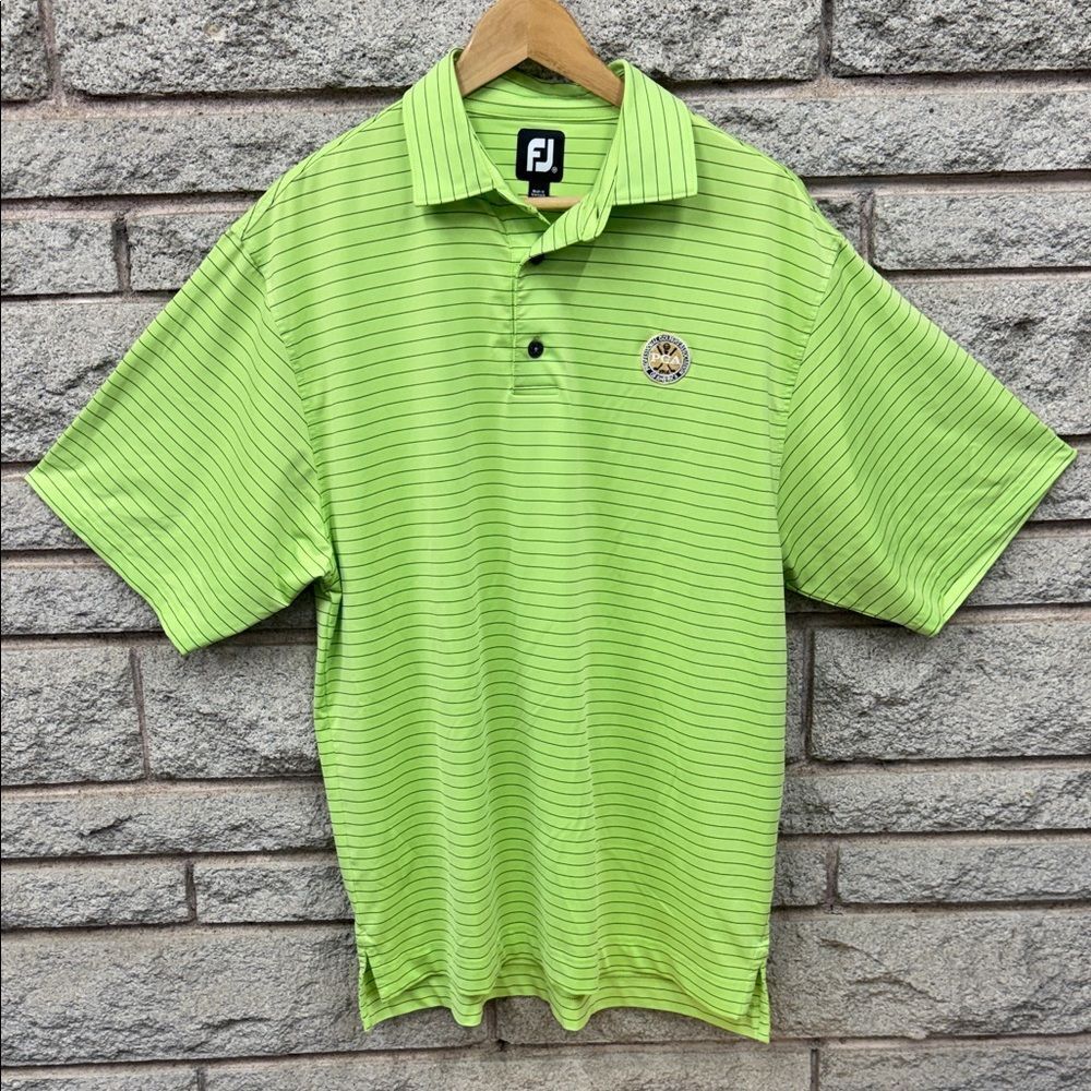 FootJoy Men's Lime Striped Polo Shirt